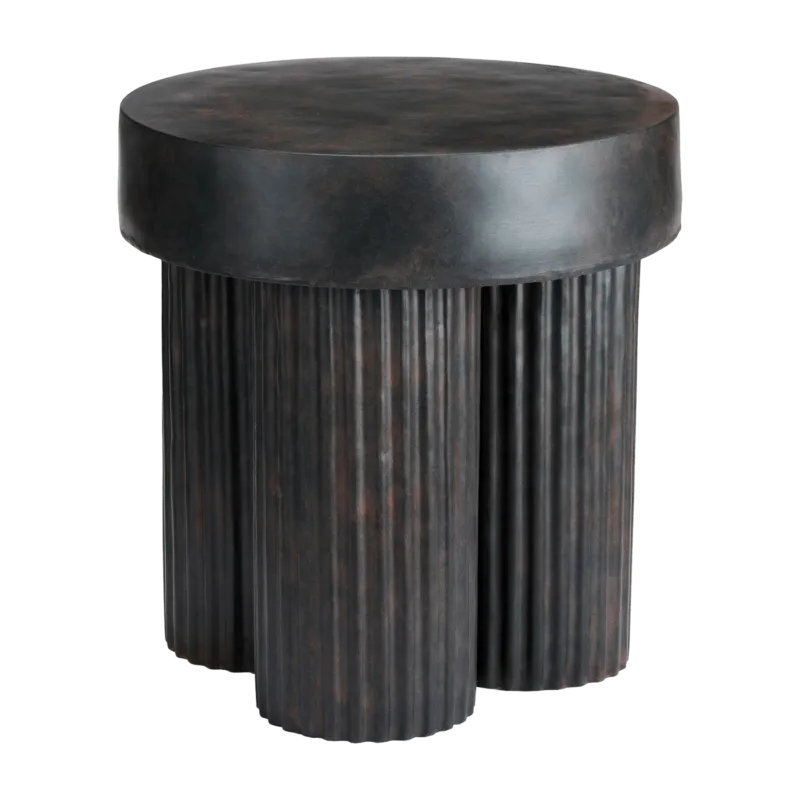 Table d'appoint en fibre de béton marron sur aluminium moulé 45 cm Gear - NORR11 - The Cool Republic