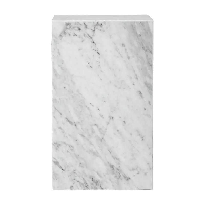 Table d'appoint en marbre blanc 51 x 30 cm Plinth Tall - Audo - The Cool Republic