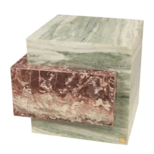 Table d'appoint en marbre vert et rose 45x41cm Blocq - Versmissen - The Cool Republic