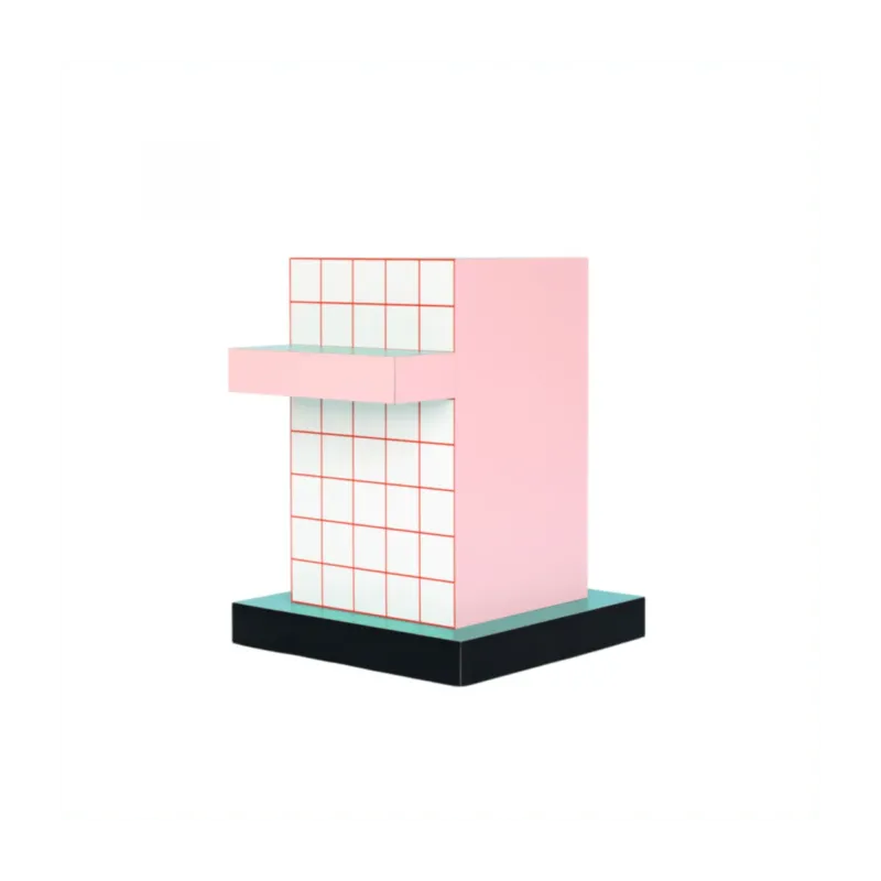 Table d'appoint en mdf et bois 42,3x42x54,6cm Superside red grid - Seletti - The Cool Republic