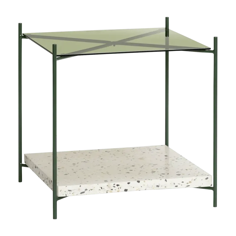 Table d'appoint en terrazzo et verre vert Niche - Hübsch - The Cool Republic