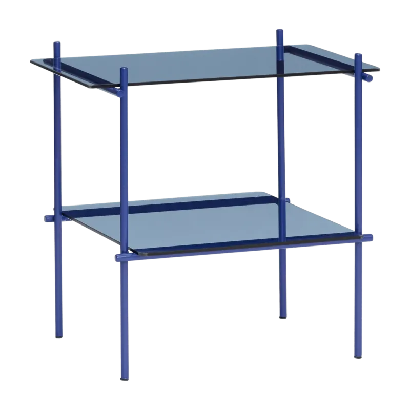 Table d'appoint en verre et fer bleu Niche Square - Hübsch - The Cool Republic