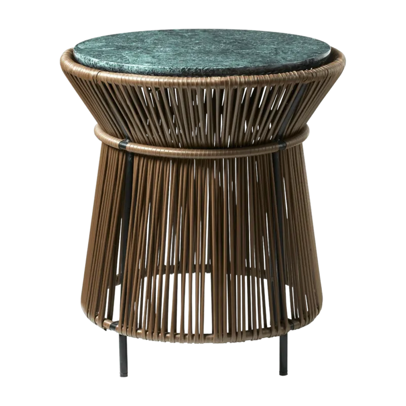 Table d'appoint kaki plateau en marbre vert Caribe chic - Ames - The Cool Republic