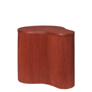 Table d'appoint organique avec rangement en rotin et bois rouge oxydé 50 x 35 x 46 cm Isola - Ferm Living - The Cool Republic