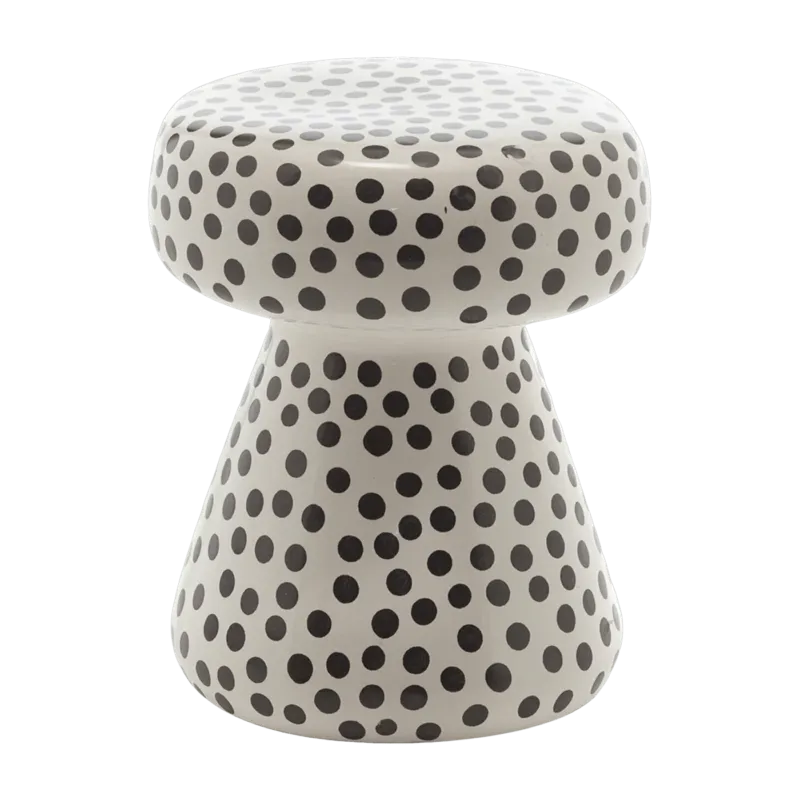 Table d'appoint ou pouf en céramique à pois noirs InOut 44 - Gervasoni - The Cool Republic