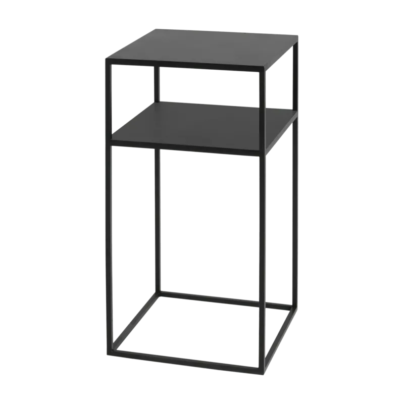 Table d'appoint rectangulaire à deux étages noir en métal Tensio 2 - Custom Form - The Cool Republic