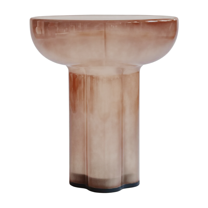 Table d'appoint ronde en verre soufflé caramel 45x50cm Crown - 101 COPENHAGEN - The Cool Republic