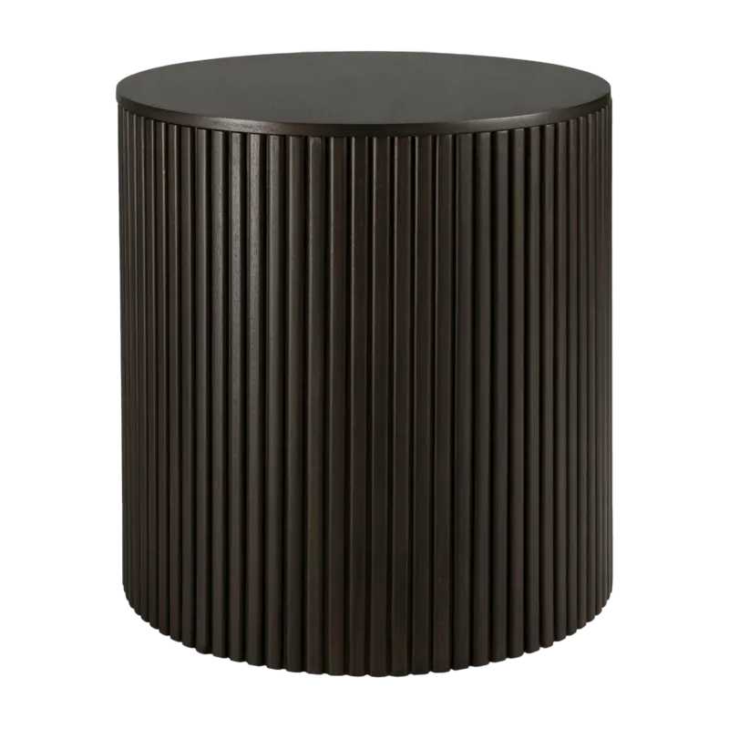 Table d'appoint ronde Roller Max noire en acajou - Ethnicraft Accessories - The Cool Republic