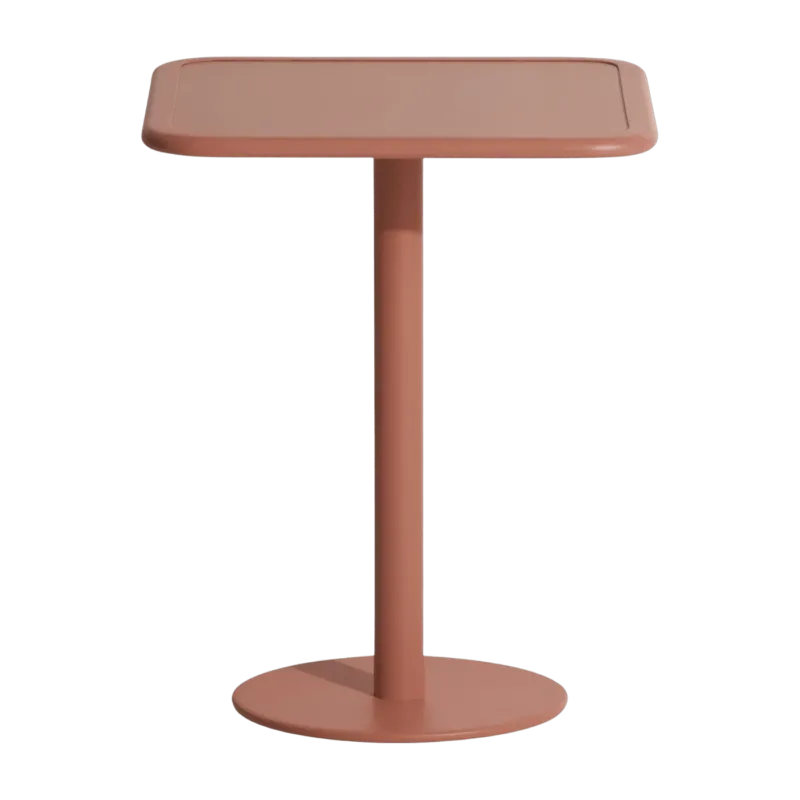 Table de bistrot carrée en aluminium outdoor terracotta Week end - Petite friture - The Cool Republic