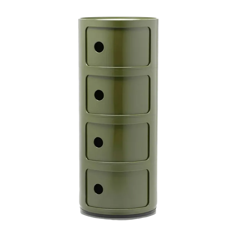 Table de chevet vert 4 tiroirs Componibili - Kartell - The Cool Republic