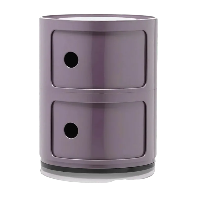 Table de chevet violet 2 tiroirs Componibili - Kartell - The Cool Republic