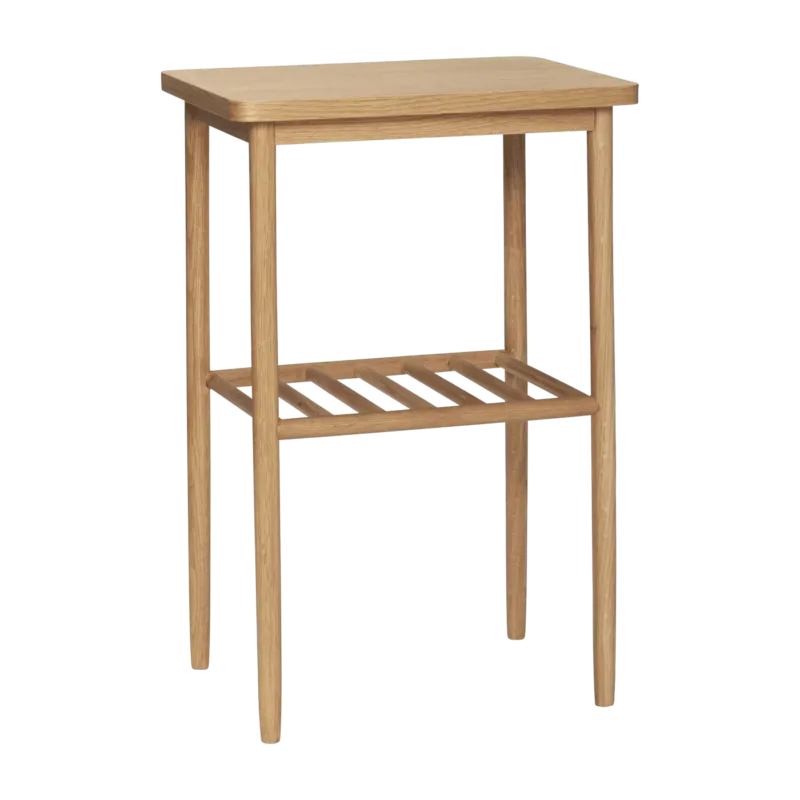 Table de console en chêne naturel avec étagère à barreaux - Hübsch - The Cool Republic