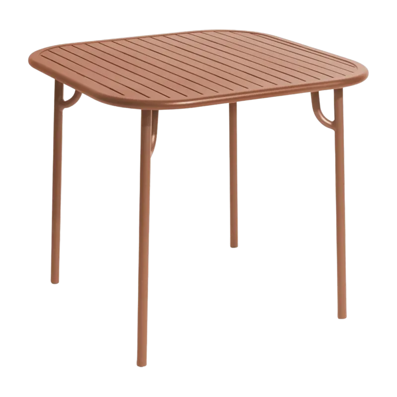Table de jardin carrée en aluminium terracotta Week-End - Petite Friture - The Cool Republic