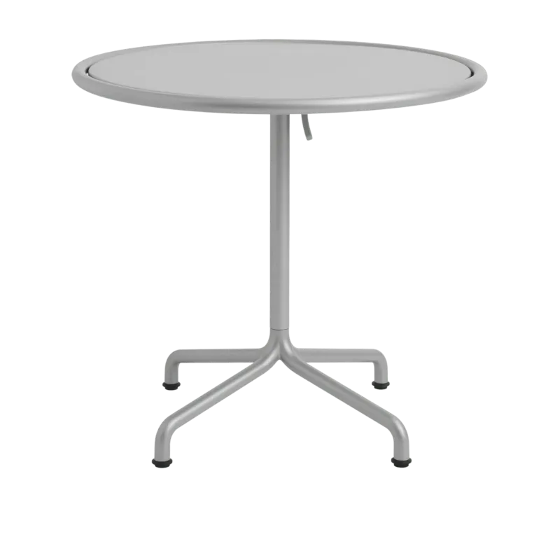 Table de jardin ronde en aluminium laqué gris argenté 80x74cm Deville - HAY - The Cool Republic