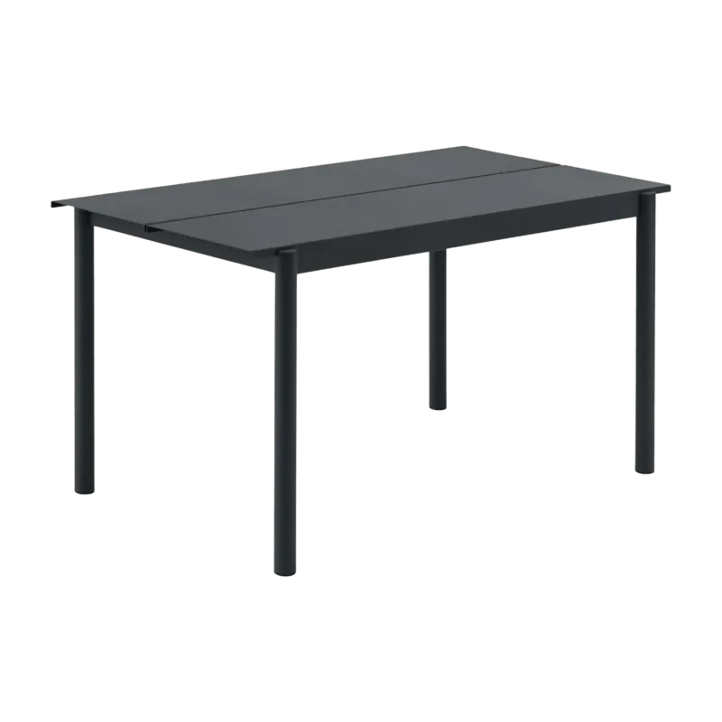 Table d'extérieur en acier noir 140 x 75 cm Linear - Muuto - The Cool Republic