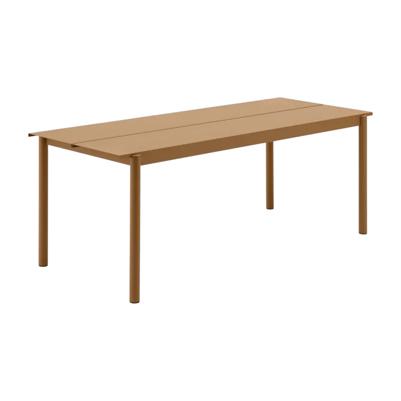 Table d'extérieur en acier orange 200 x 75 cm Linear - Muuto - The Cool Republic