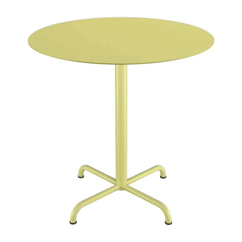 Table d'extérieur ronde en aluminium jaune citron avec pieds 74cm pico - Houe - The Cool Republic