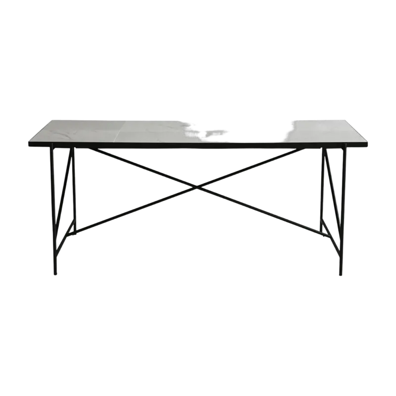 Table en marbre blanc et noir 185 cm - HANDVÄRK - The Cool Republic