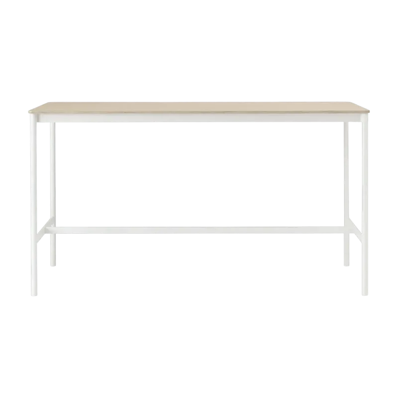 Table haute en chêne contreplaqué et piétement blanc 85 x 190 x 105 cm Base - Muuto - The Cool Republic