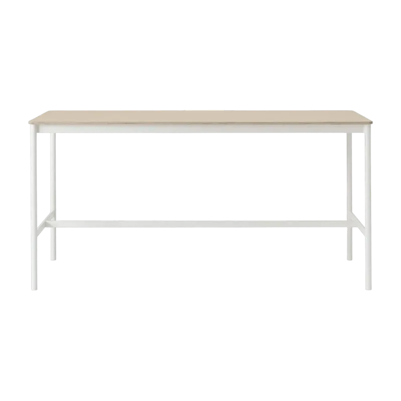 Table haute en chêne contreplaqué et piétement blanc 85 x 190 x 95 cm Base - Muuto - The Cool Republic