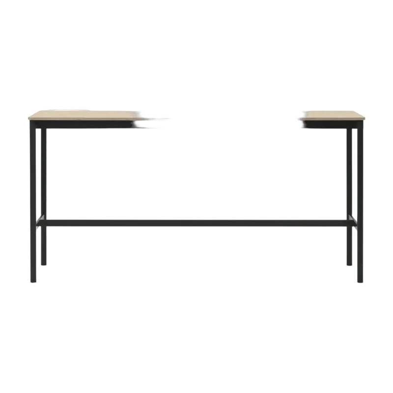 Table haute en chêne contreplaqué et piétement noir 50 x 190 x 95 cm Base - Muuto - The Cool Republic
