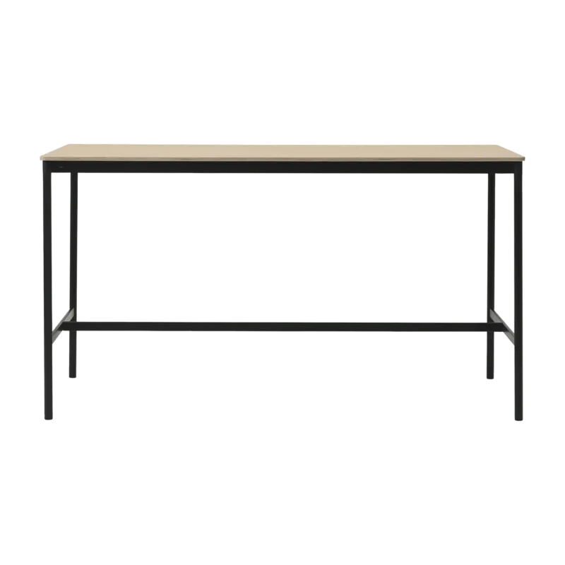 Table haute en chêne contreplaqué et piétement noir 85 x 190 x 105 cm Base - Muuto - The Cool Republic