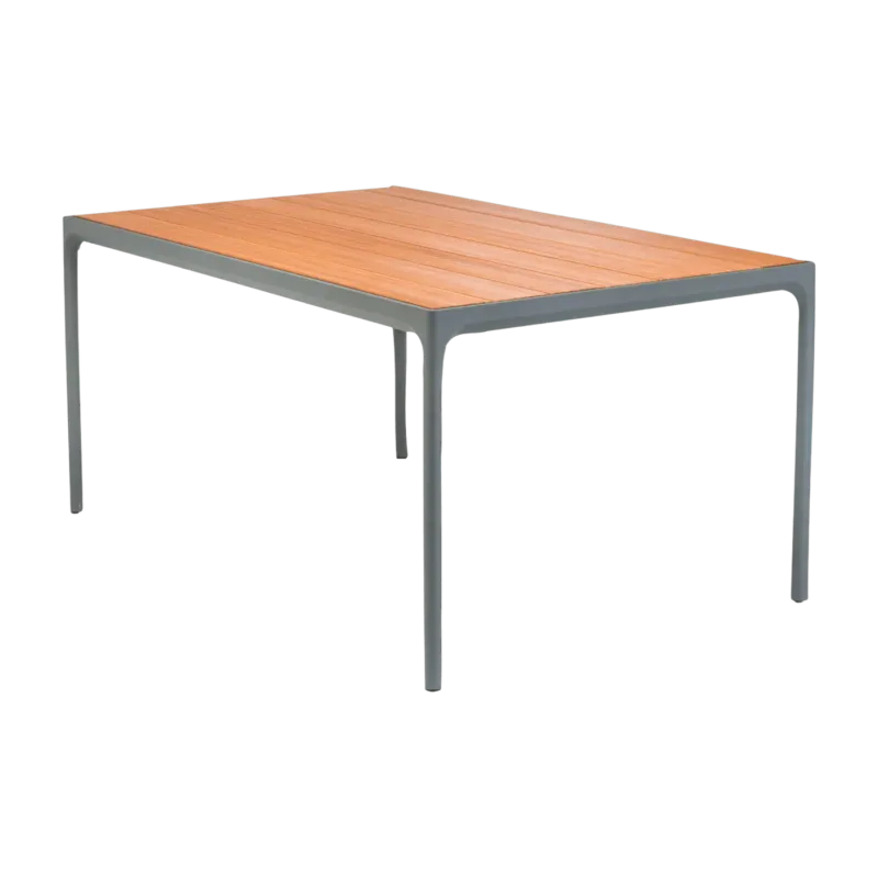 Table rectangulaire 160x90 cm en bambou et cadre gris FOUR - Houe - The Cool Republic