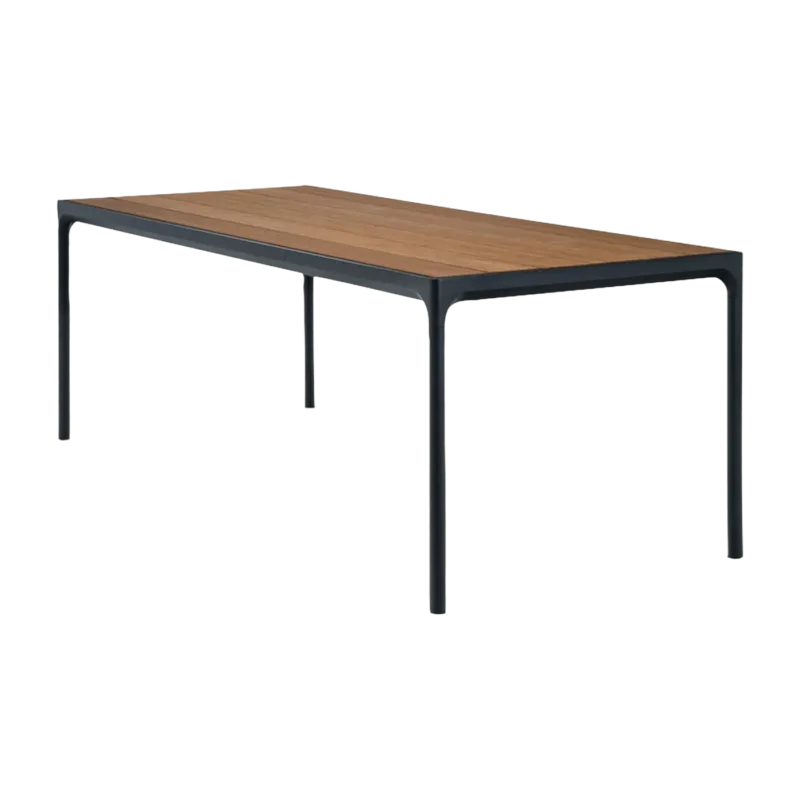 Table rectangulaire 210x90 cm en bambou et cadre noir FOUR - Houe - The Cool Republic