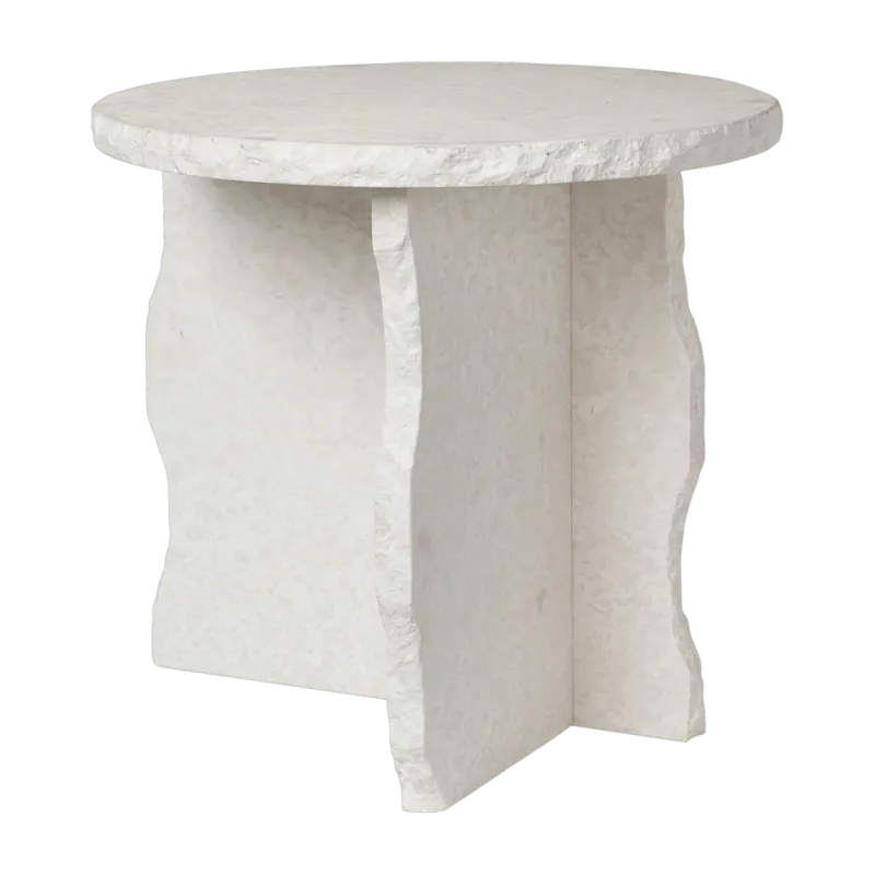 Table sculpturale minérale en marbre blanc 52 x 50 cm Bianco Curia - Ferm Living - The Cool Republic