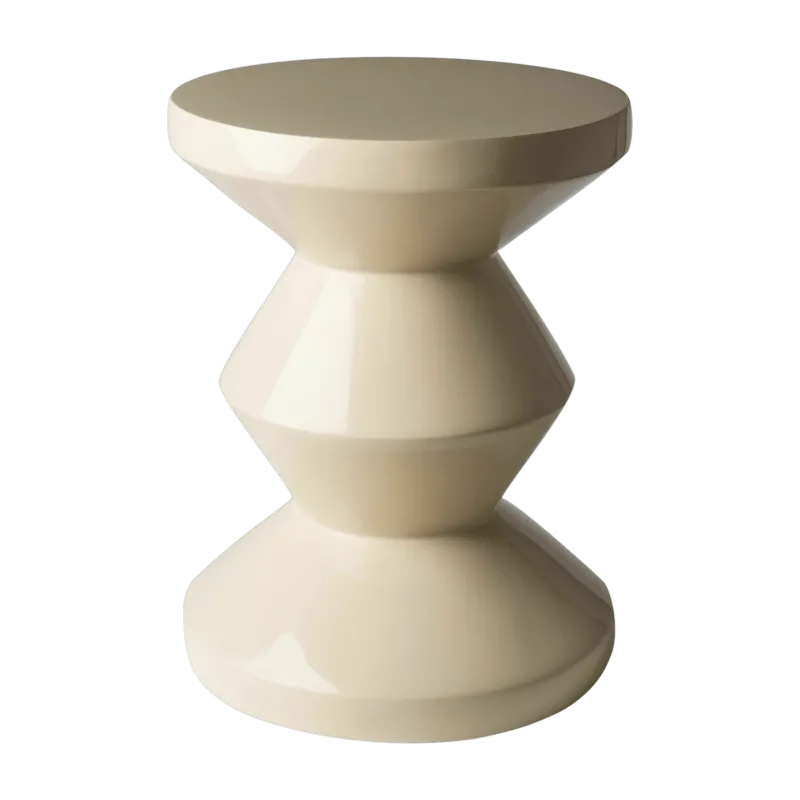 Tabouret beige laqué Zig Zag - Pols Potten - The Cool Republic