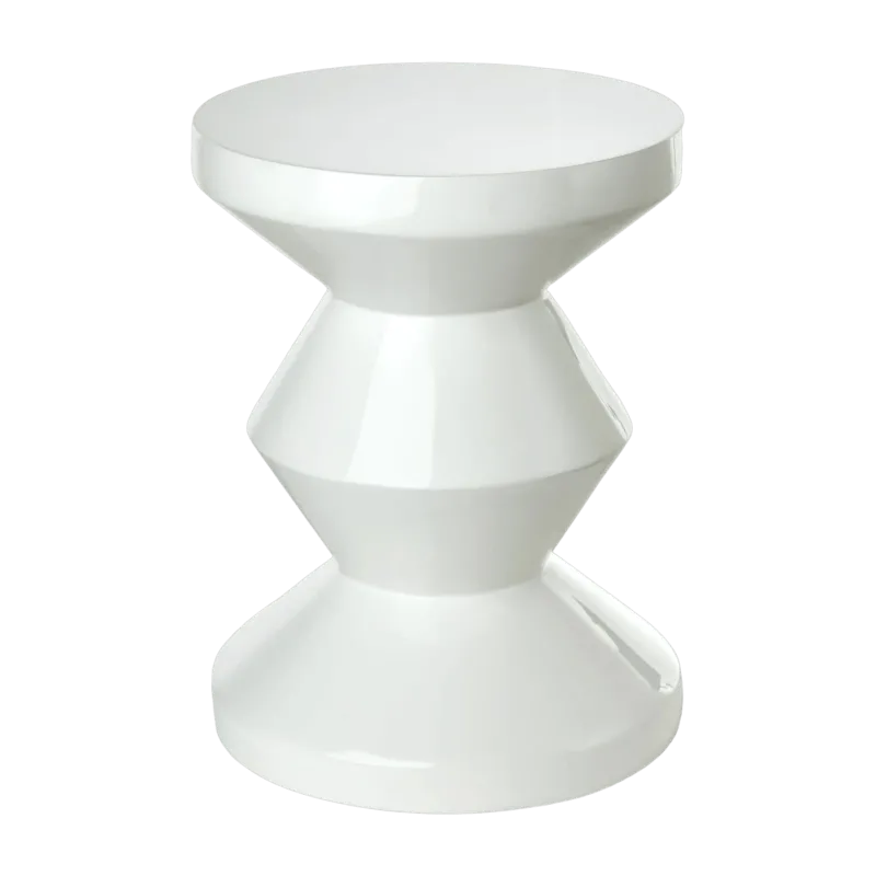 Tabouret blanc laqué Zig Zag - Pols Potten - The Cool Republic