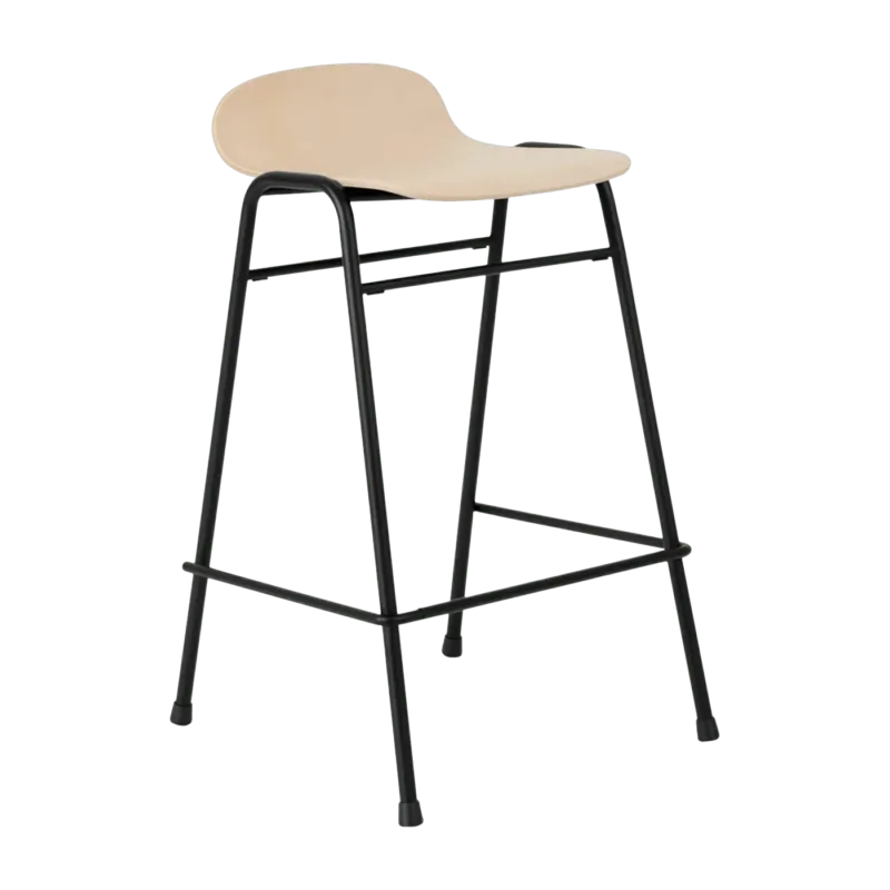 Tabouret de bar 65 cm en bois naturel et cadre noir Touchwood - Hem - The Cool Republic