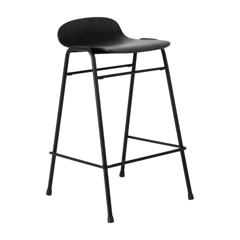 Tabouret de bar 65 cm en bois noir et cadre noir Touchwood - Hem - The Cool Republic