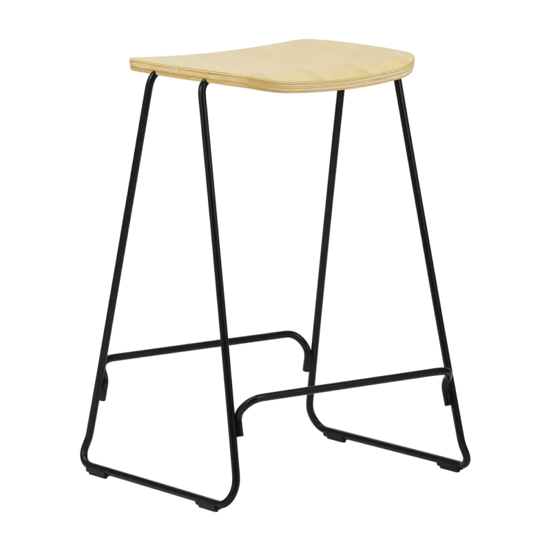 Tabouret de bar 65 cm en chêne et acier noir Just noir/ Oak - Normann Copenhagen - The Cool Republic