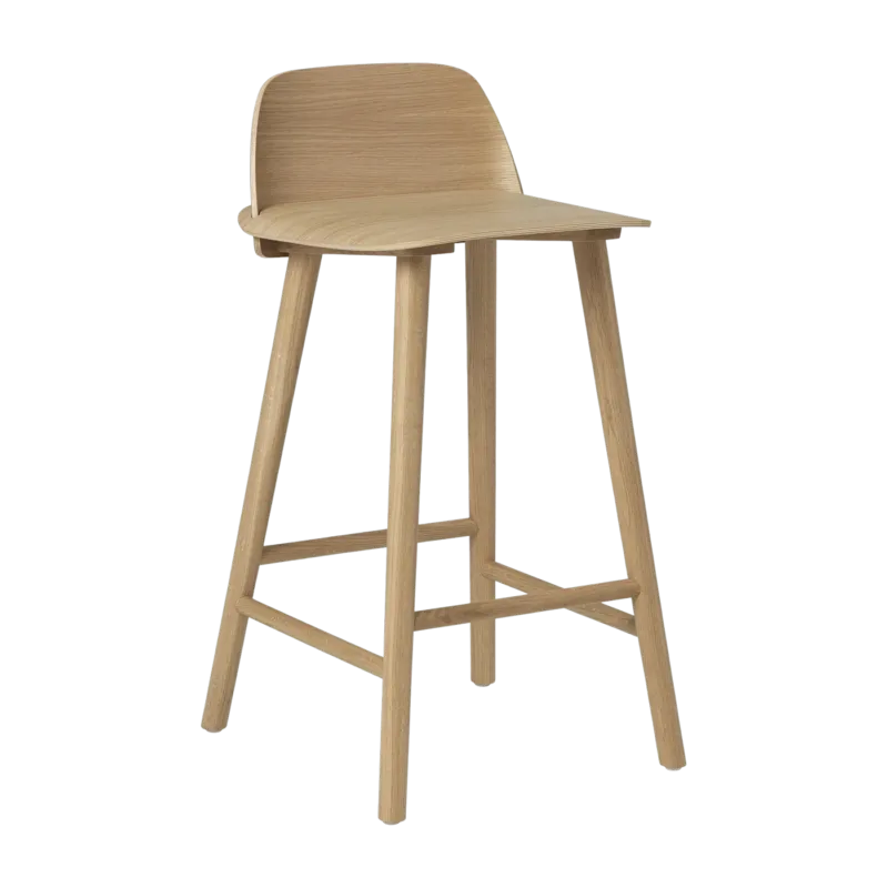 Tabouret de bar 65 cm en chêne naturel Nerd - Muuto - The Cool Republic