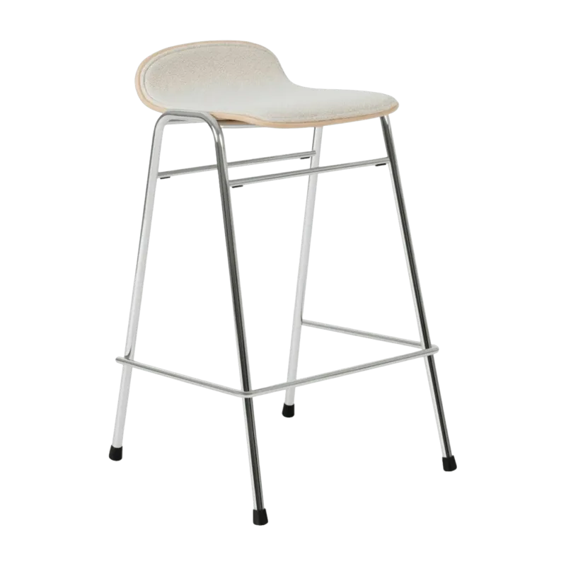 Tabouret de bar 65 cm en tissu gris et cadre noir Touchwood - Hem - The Cool Republic