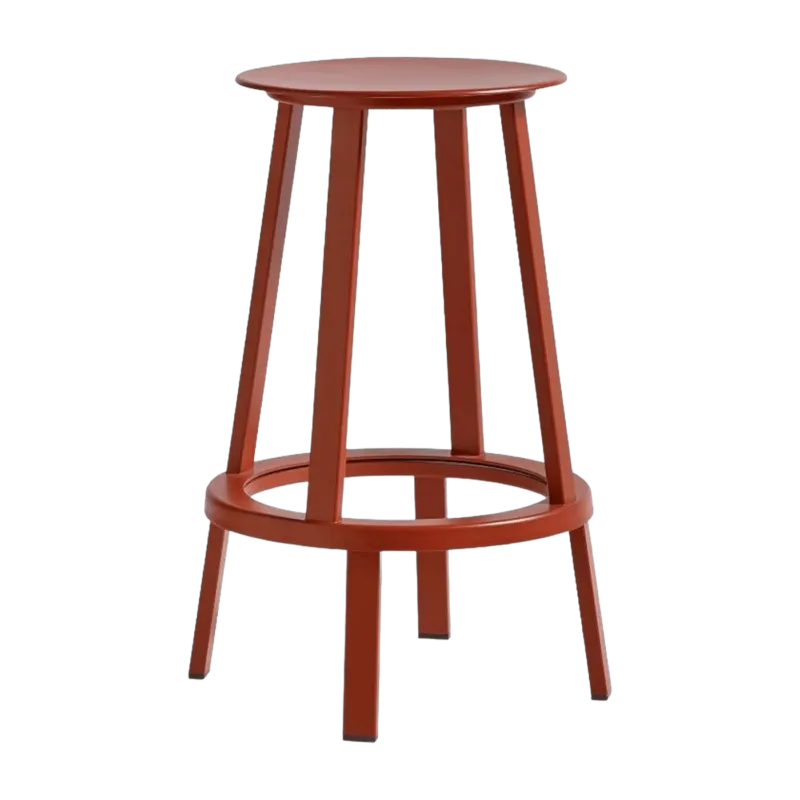 Tabouret de bar 65cm en aluminium rouge Revolver - HAY - The Cool Republic
