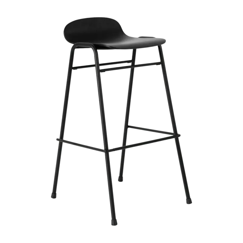 Tabouret de bar 75 cm en bois noir et cadre noir Touchwood - Hem - The Cool Republic