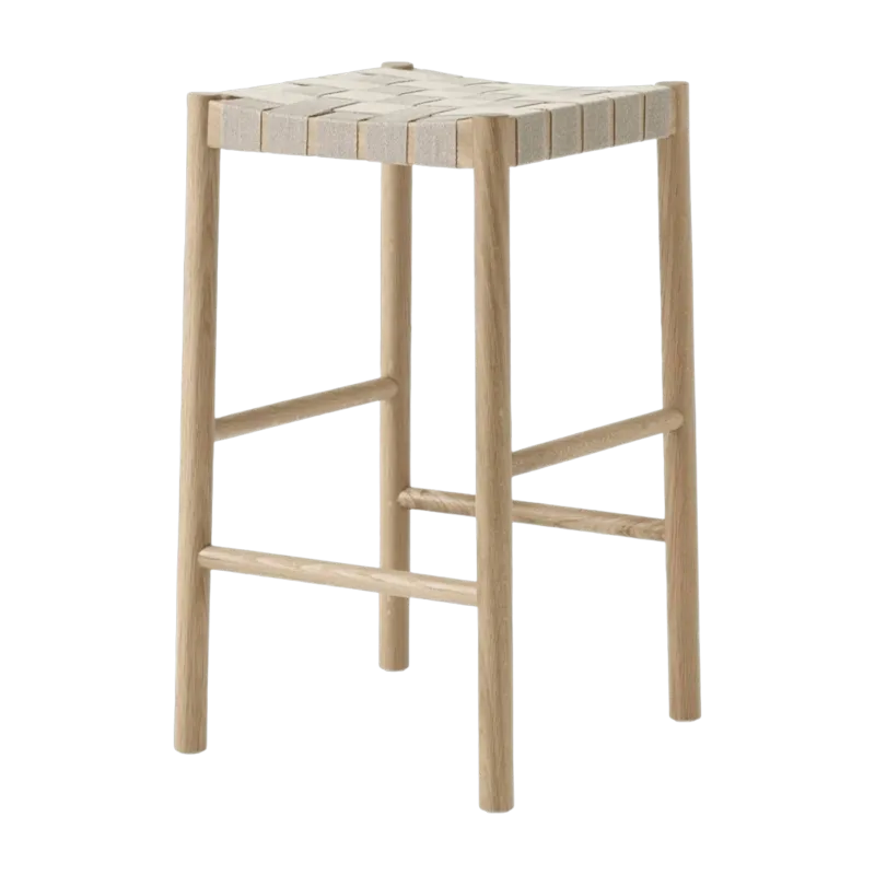 Tabouret de bar beige et piètement naturel Betty TK7 - &tradition - The Cool Republic