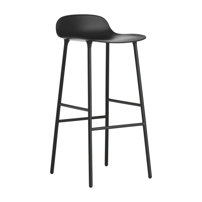 Tabouret de bar en acier et pp noir 75 cm Form - Normann Copenhagen - The Cool Republic