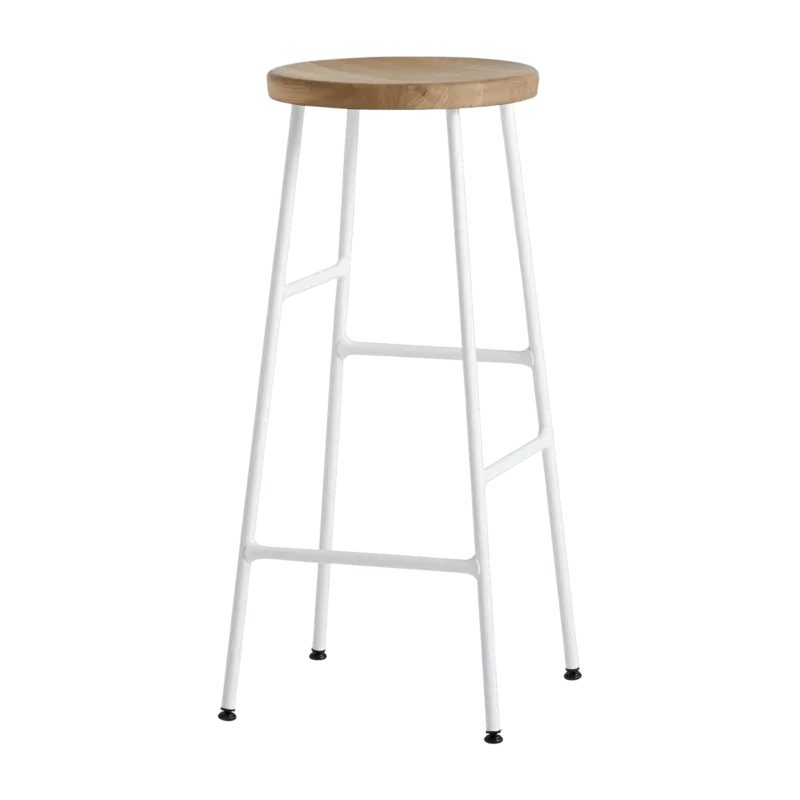 Tabouret de bar en bois et acier blanc 75 cm Cornet - HAY - The Cool Republic