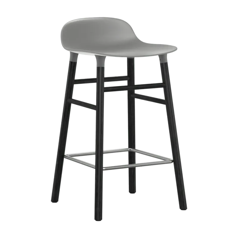 Tabouret de bar en bois noir et pp gris 65 cm Form - Normann Copenhagen - The Cool Republic