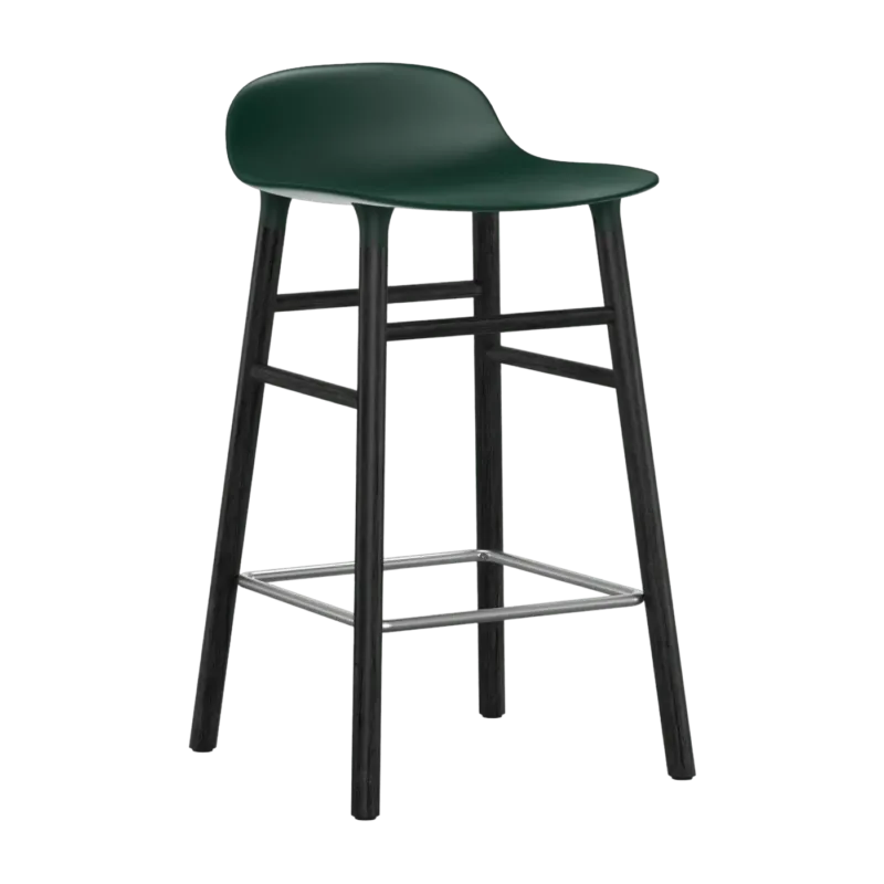 Tabouret de bar en bois noir et pp vert 65 cm Form - Normann Copenhagen - The Cool Republic