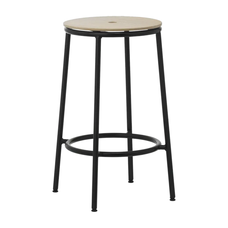 Tabouret de bar en chêne et acier noir 65 cm Circa Oak - Normann Copenhagen - The Cool Republic