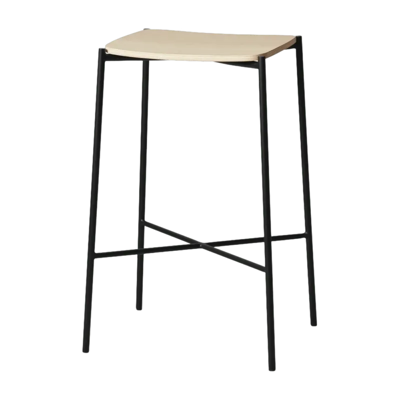 Tabouret de bar en chêne naturel et métal noir Paragon - HANDVÄRK - The Cool Republic