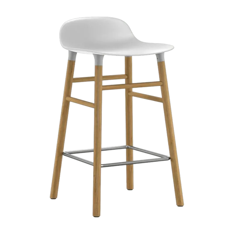 Tabouret de bar en chêne naturel et pp blanc 65 cm Form - Normann Copenhagen - The Cool Republic