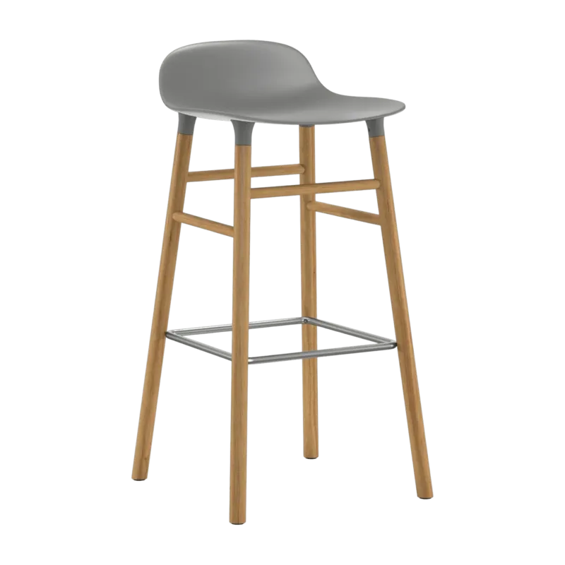 Tabouret de bar en chêne naturel et pp gris 75 cm Form - Normann Copenhagen - The Cool Republic