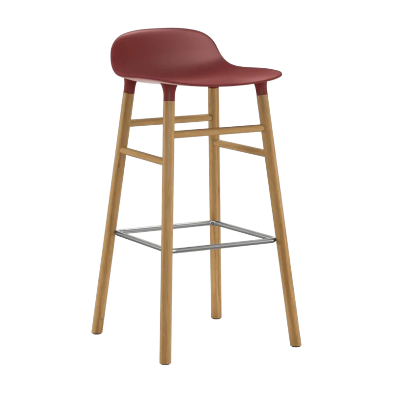 Tabouret de bar en chêne naturel et pp rouge 75 cm Form - Normann Copenhagen - The Cool Republic