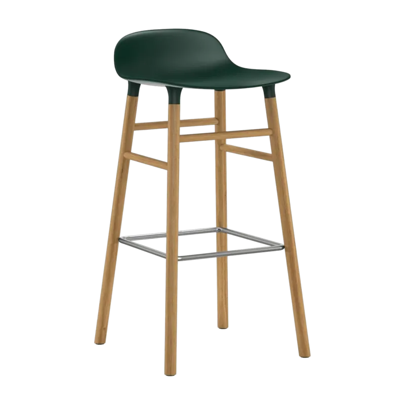 Tabouret de bar en chêne naturel et pp vert 75 cm Form - Normann Copenhagen - The Cool Republic