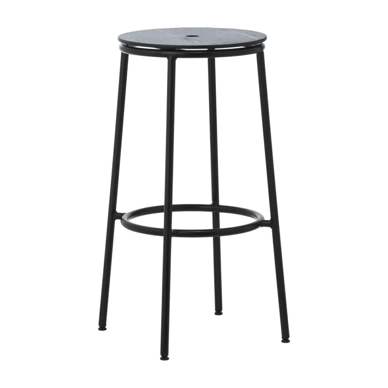 Tabouret de bar en chêne noir et acier noir 75 cm Circa noir Oak - Normann Copenhagen - The Cool Republic